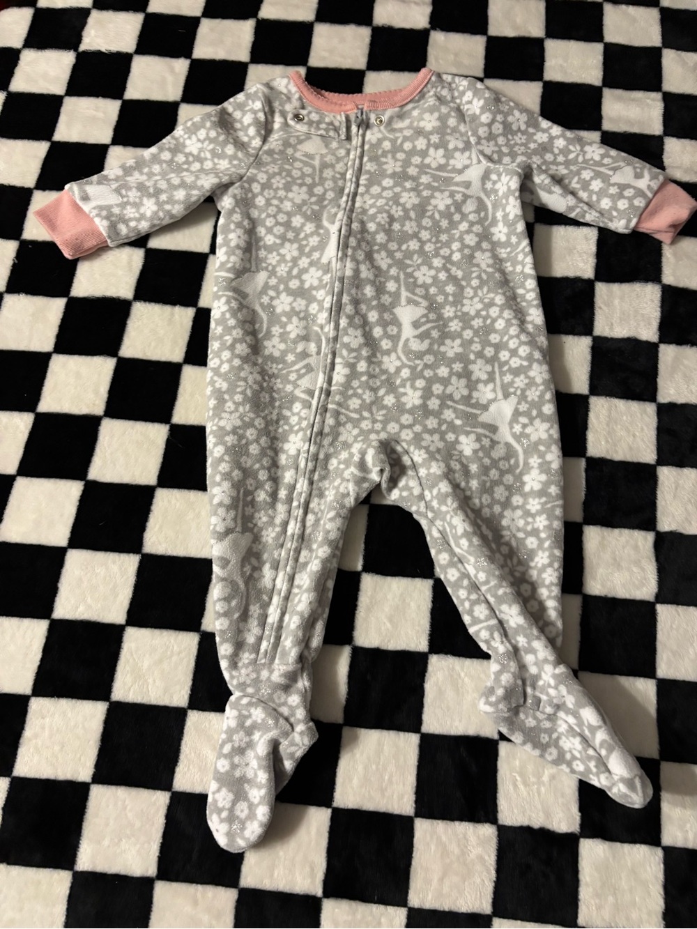 6 month carters grey pink sleeper